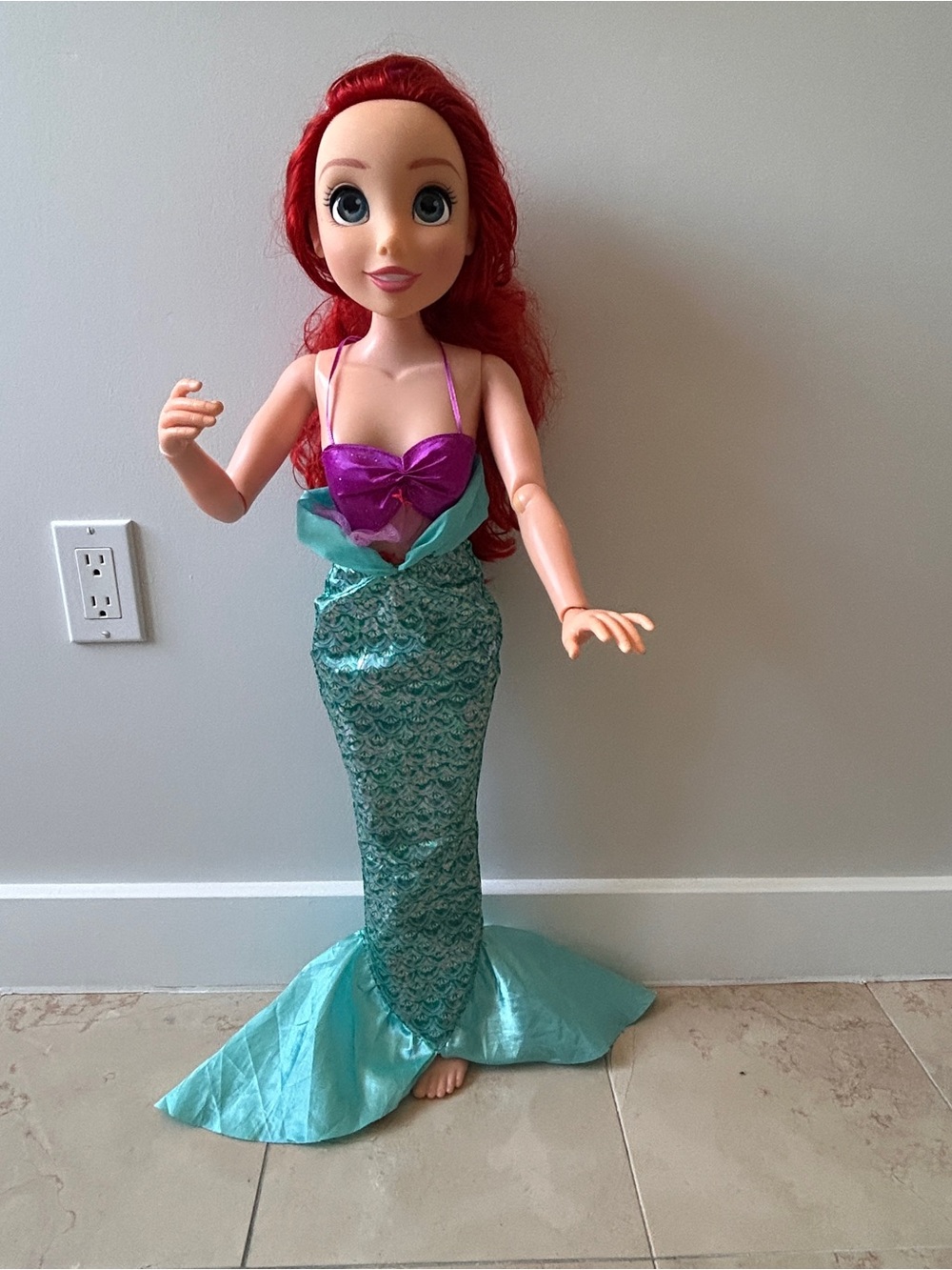 Disney Ariel 32” Large Doll My Size Princess Little Mermaid Poseable Standing